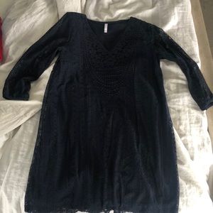 Navy Lace Detail Dress